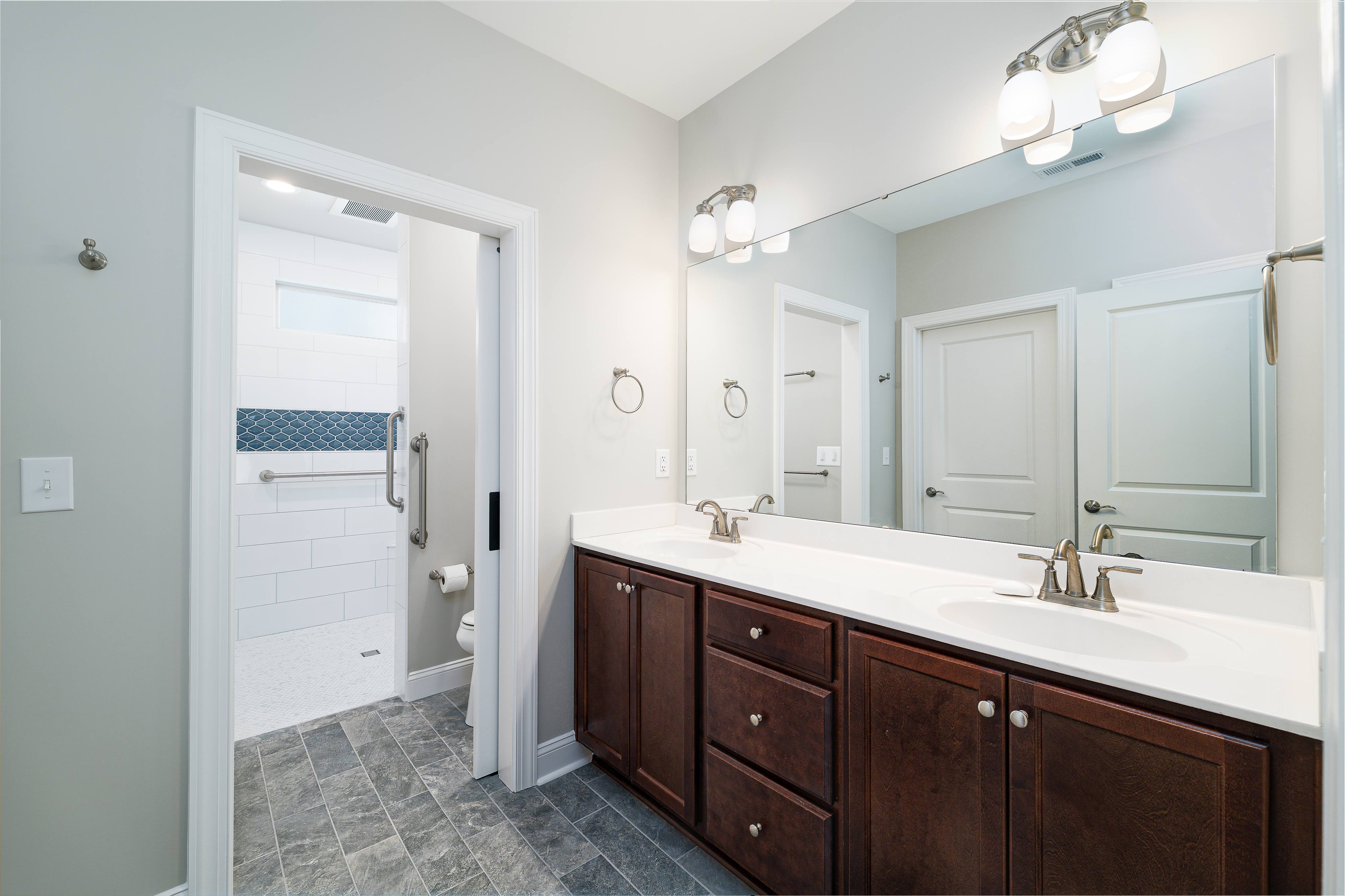 Vanity with Shower View