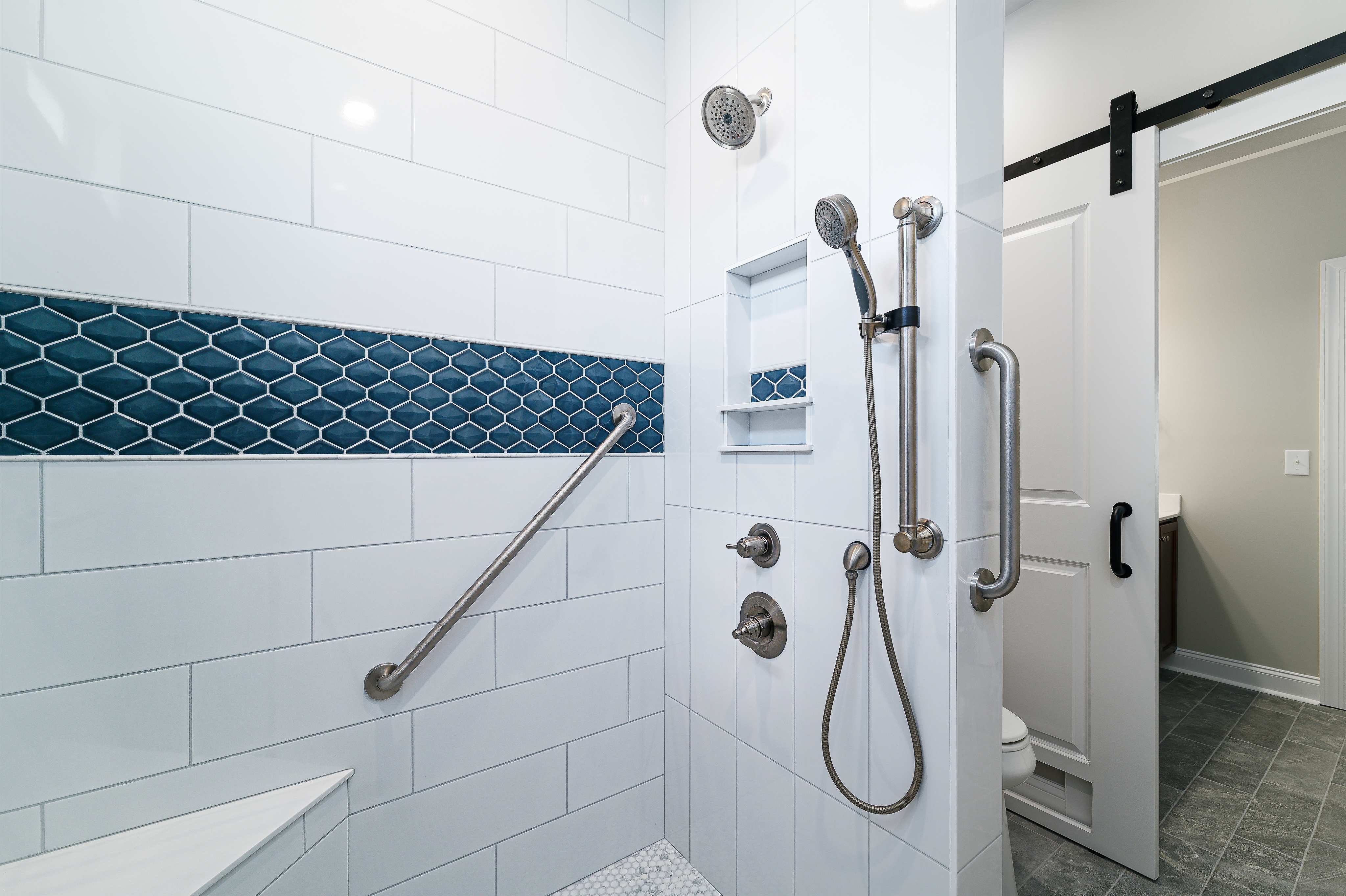 Shower Entry with Barn Door