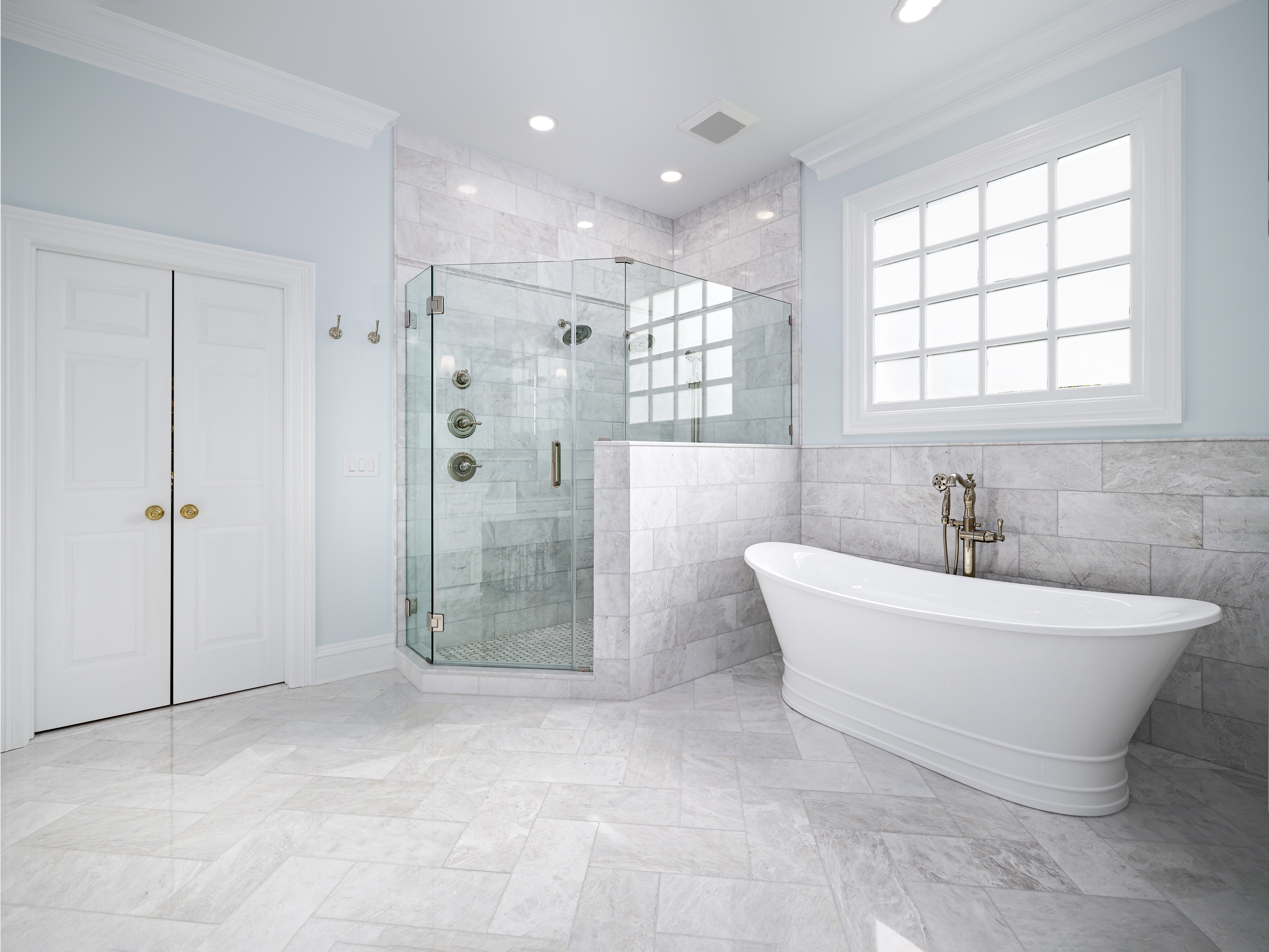 Corner Shower & Freestanding Tub