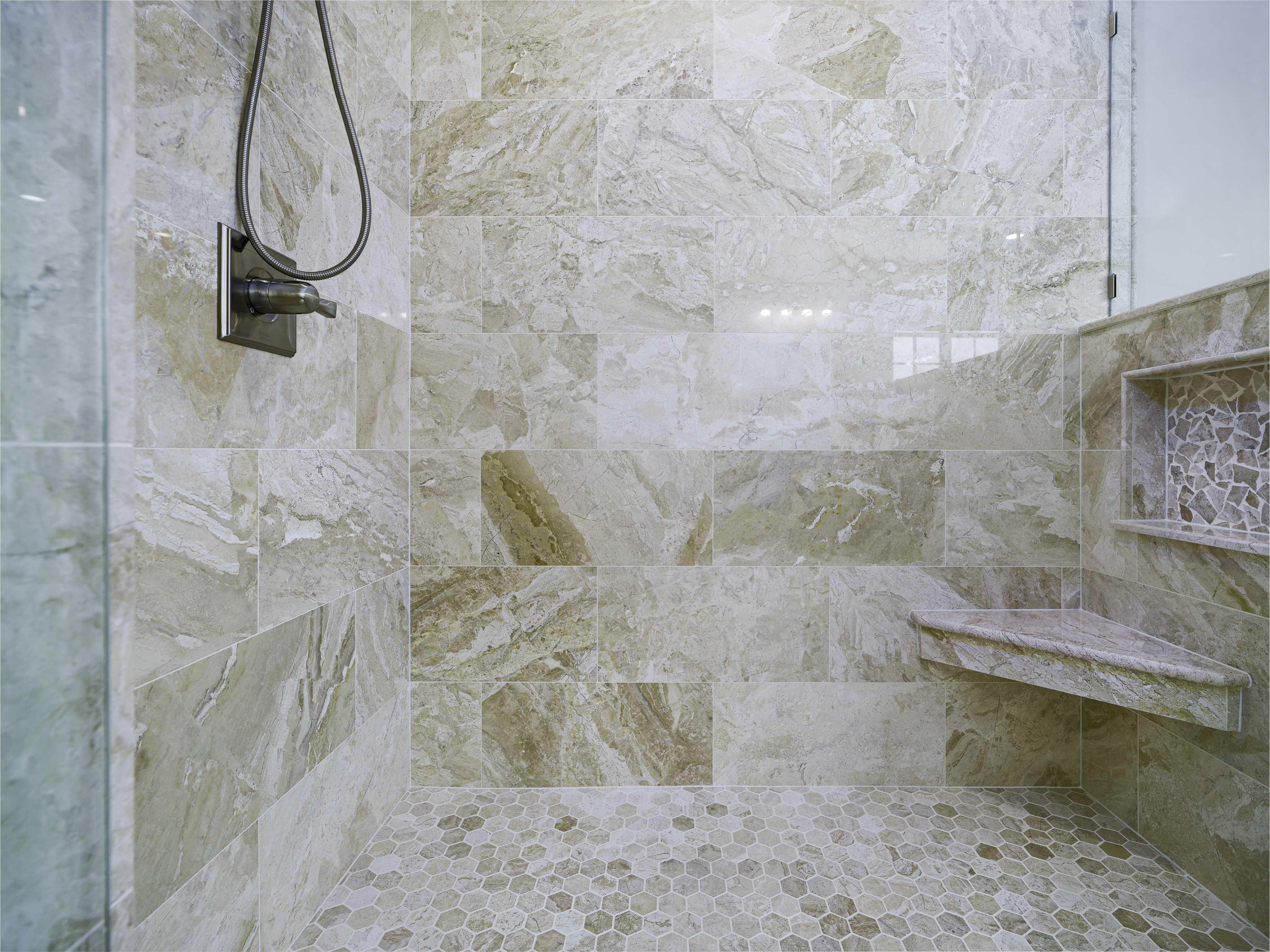 Walk-In Shower with Natural Stone